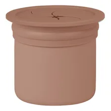 Conjunto Copo De Silicone Com Canudo + Tampa Snack Minikoioi Cor Marrom E Cinza Foto mini 2