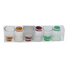 Conjunto Copo Shot Vidro Colorido 6 Unidades 50ml Dose Foto  mini 1