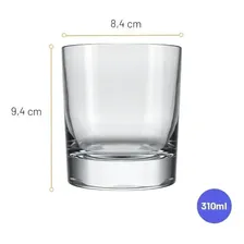 Conjunto Copos 8 Peças Vidro Baixo 310ml Whisky Drink Nadir Cor Transparente Foto mini 2