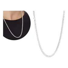 Conjunto Corrente De Prata Legítima 925 Masculina + Pulseira Cor Prata 925 Foto mini  2