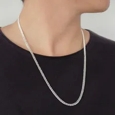 Conjunto Corrente De Prata Legítima 925 Masculina + Pulseira Cor Prata 925 Foto mini  3