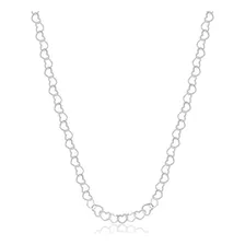 Conjunto Corrente E Pulseira De Elos De Coração Prata 925 Cor Prata Foto mini  3