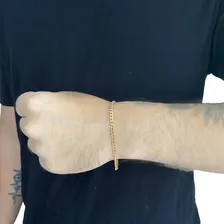 Conjunto Corrente Pulseira Banhada Cordão Banhado Ouro 18k Cor 19cm Foto mini 4