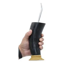 Conjunto Cuia Chifre +bomba Tradicional Para Terere Erva Foto mini 2