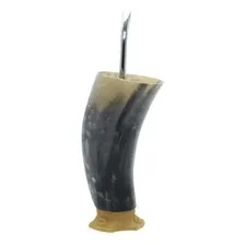 Conjunto Cuia Chifre +bomba Tradicional Para Terere Erva Foto mini 3