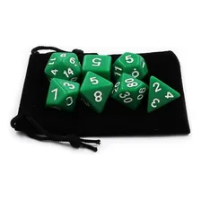 Conjunto Dados Rpg Verde Opacos C/7 D&d + 1 Bolsinha Foto mini  3