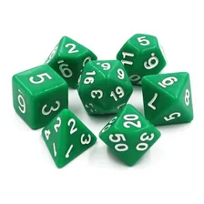Conjunto Dados Rpg Verde Opacos C/7 D&d + 1 Bolsinha Foto mini  2
