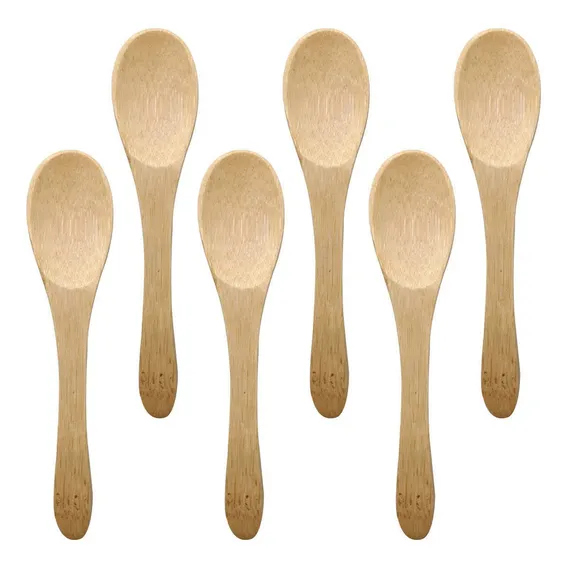 Conjunto De 12 Mini Colheres De Bambu - Oikos Cabo Natural Foto 1