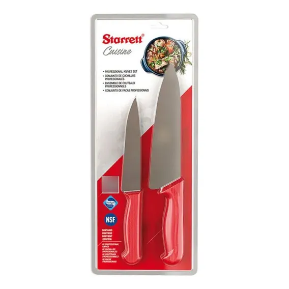 Conjunto De 2 Facas Profissionais Starrett Cabo Vermelho Foto 1