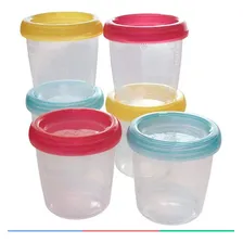 Conjunto de 6 Potes Para Armazenamento de Leite Materno e Papinhas 180ml Multicor Clingo Foto mini 2