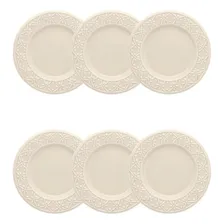 Conjunto De 6 Pratos Sobremesa 20cm Mendi Marfim Foto  mini 1