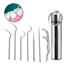 Conjunto De 7 Peças Aço Inoxidável Para Fio Dental Foto mini 1