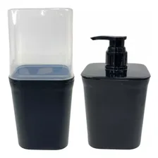 Conjunto De Banheiro 2 Peças Porta Escova Porta Sabão Preto Foto mini 1