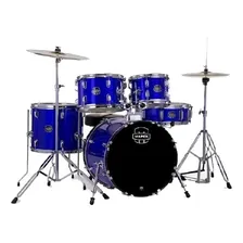 Conjunto de bateria acústica Mapex Comet com pratos, banqueta azul índigo Foto  mini 1