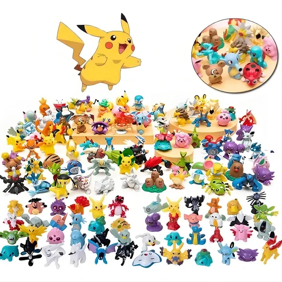 Conjunto de bonecos de ação Pokémon Brinquedos para crianças Pokémon Pokémon Diversos - 144 pacotes de 144 peças Foto 1