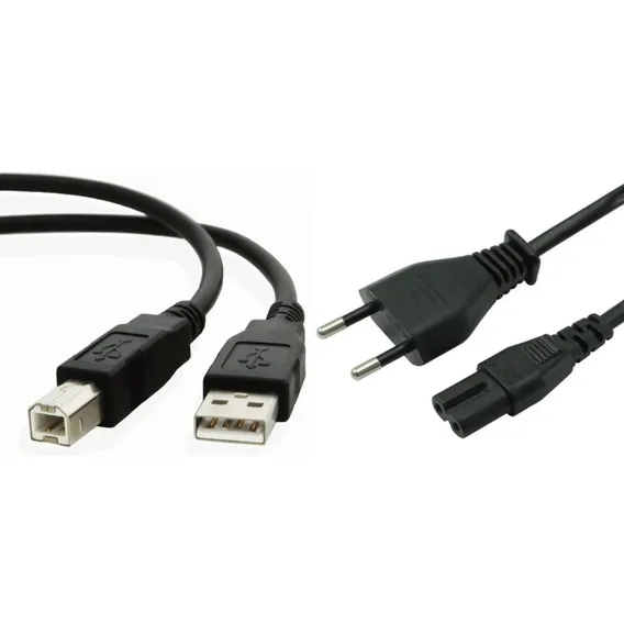 Conjunto De Cabos Para: Epson Tx 105 | Energia + Usb Foto 1