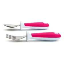 Conjunto De Colher E Garfo Rosa Munchkin Foto mini  2
