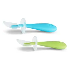 Conjunto De Colheres De Silicone Azul E Verde Munchkin Foto mini 2