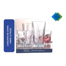 Conjunto De Copos - 12 Peças (6 Copos 430ml E 6 Copos 360ml) Cor Transparente Foto  mini 1