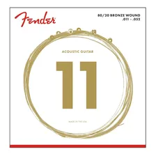 Conjunto de cordas Fender Acustica Bronze 80/20 .11 Foto mini 1