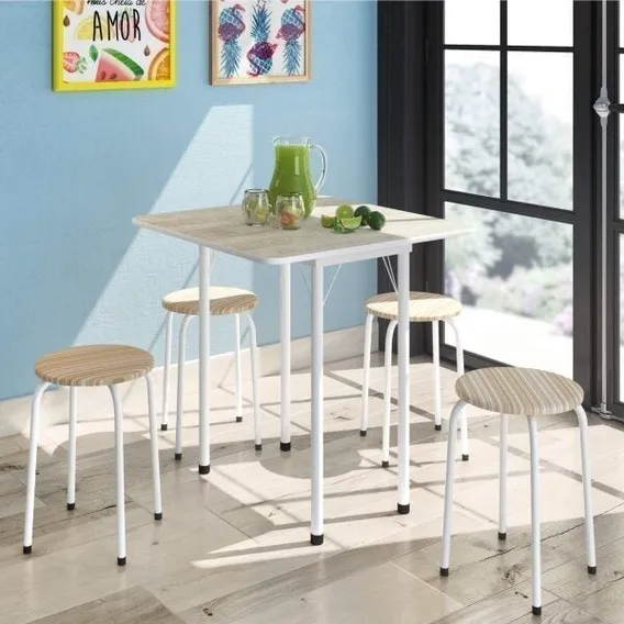 Conjunto De Cozinha Mesa Dobrável Asti 100 Narita E 4 Cwt Foto 1