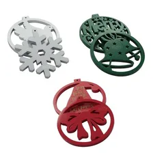 Conjunto De Enfeites Para Árvore De Natal 6 Peças Em Mdf Foto mini 3