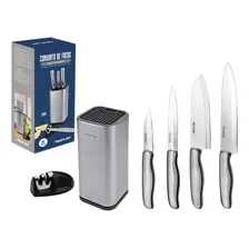 Conjunto De Facas Dolche - 6 Peças - Aço Inoxidável Com Cepo Foto mini 3
