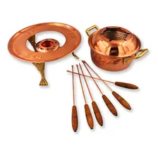 Conjunto De Fondue Cobre 1 L | Com 6 Garfinhos E Queimador Foto mini  3