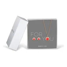 Conjunto De Joias Bering 427-707, Colar Vermelho E Brincos D Foto mini 1