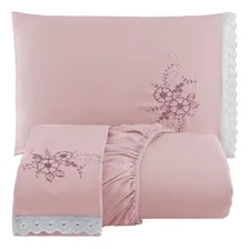 Conjunto De Lencol Cama Box Casal 3 Pçs Bordado Microfibra Foto mini 2