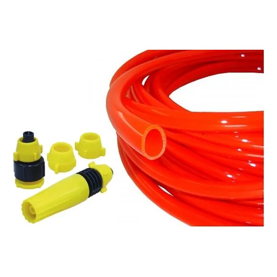 Conjunto De Mangueira Com 10 Metros Bico E Engate Resistent Cor Verde-laranja Foto 1