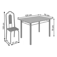 Conjunto De Mesa 120x75cm Tampo Vidro Com 4 Cadeiras Bianca Foto mini 3