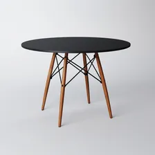 Conjunto De Mesa De Jantar Eames Eiffel Redonda 90 Cm Tampo Foto mini 2