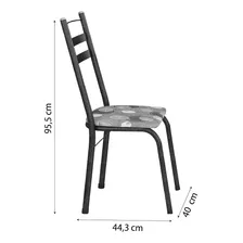 Conjunto De Mesa Itália New 4 Cadeiras 1,20m Dark/granito Tampa Granito Pés Preto Foto mini 4