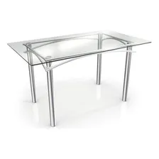 Conjunto De Mesa Tampo Vidro Elba Com 6 Cadeiras Ghwt Foto mini 2