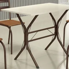 Conjunto De Mesa Teixeira Macaé Tampo Pedra Marrom Off White Foto mini 3