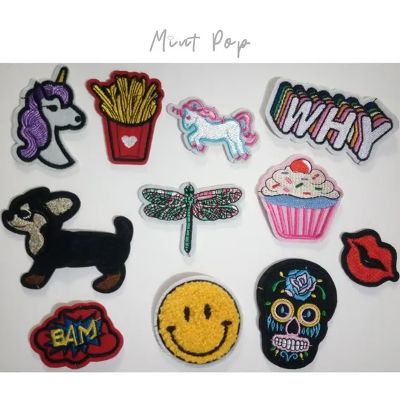 Conjunto de patches bordados 11 Foto 1