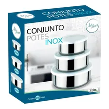 Conjunto De Potes Tigelas Bowl Inox Com Tampa 3 Foto mini  2