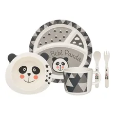 Conjunto De Refeição Infantil 5 Peças Bebe Panda Oxford Foto mini 1