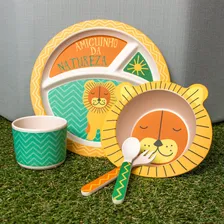 Conjunto De Refeição Infantil C/ 5 Peças Leãozinho - Oxford Foto mini 2