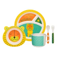 Conjunto De Refeição Infantil C/ 5 Peças Leãozinho - Oxford Foto mini 1