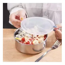 Conjunto De Tigelas Vasilha Pote Inox Kit 5 Com Tampa Cor Prateado Foto mini 3
