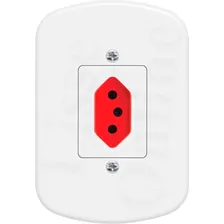 Conjunto De Tomadas 10a 2p+t 250v Fundo Vermelho Fame Blanc Foto  mini 1