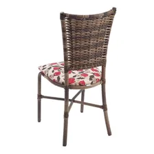 Conjunto Duas Cadeiras Fil Primavera Assento Floral Tampa Estampado Pés Marrom Foto mini 3