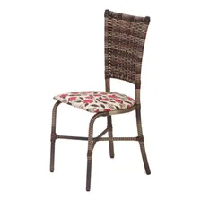 Conjunto Duas Cadeiras Fil Primavera Assento Floral Tampa Estampado Pés Marrom Foto mini 2