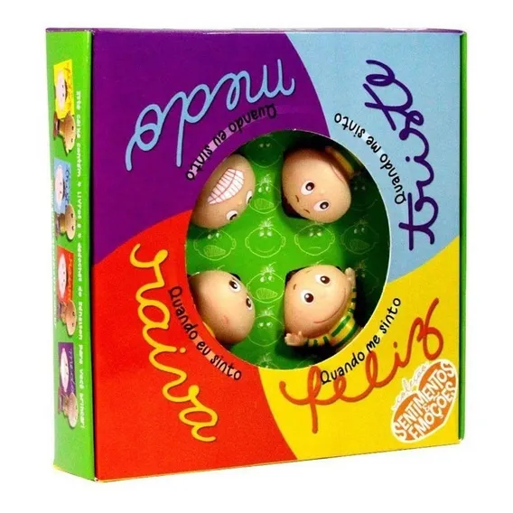 Conjunto Emoções - 4 Livros + Dedoches Para Brincar Foto 1