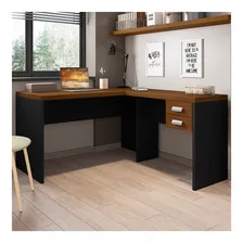 Conjunto Escrit贸rio Mesa Arm谩rio Gaveteiro Studio Caemmun Cor Marrom Foto mini 1