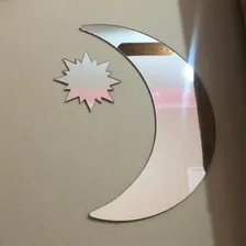 Conjunto Espelho Sol E Lua MÃstico Lunar Em AcrÃlico Moldura Prata Foto mini 4
