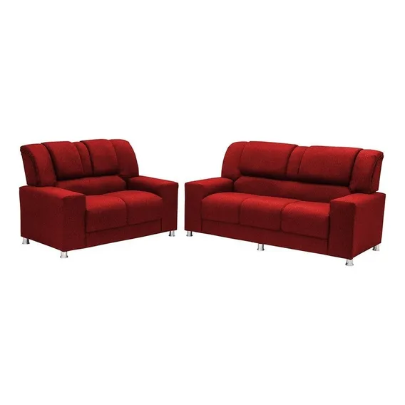 Conjunto Estofado Sandero 2 E 3 Lugares - Paraná Cor Vermelho Foto 1