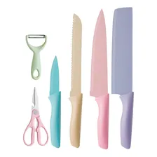 Conjunto Facas Chef Aço Inox Coloridas Foto mini 2